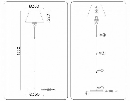 Торшер Ambrella light High Light LH71028