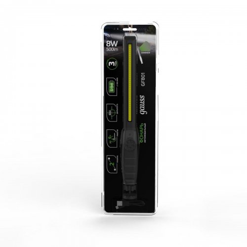 Автомобильный светодиодный фонарь Gauss аккумуляторный 375х37 500 лм GF801 Автомобильный светодиодный фонарь Gauss аккумуляторный 375х37 500 лм GF801