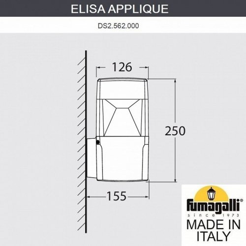 Настенный светильник уличный Fumagalli Elisa DS2.562.000.WXD1L Настенный светильник уличный Fumagalli Elisa DS2.562.000.WXD1L