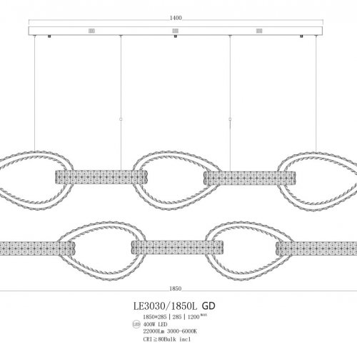 Подвесная люстра Veronique LE3030/1850L GD