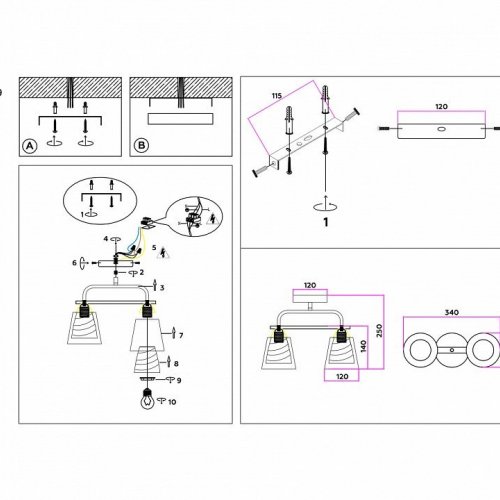 Потолочная люстра Ambrella light TRADITIONAL TR303229