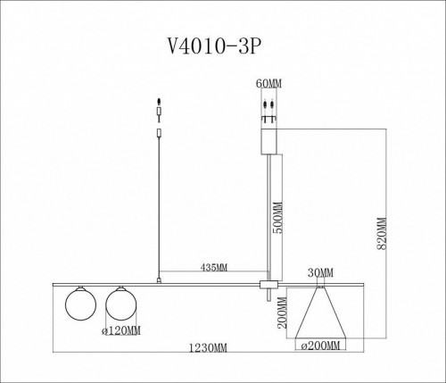 Подвесная люстра Moderli Dellay V4010-3P