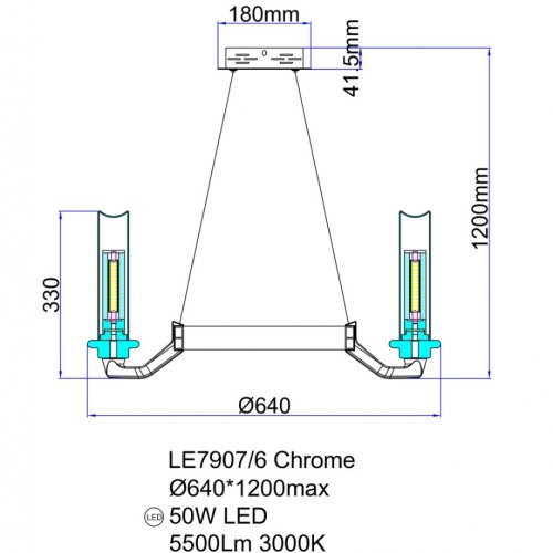 Подвесная люстра Alana LE7907/6 Chrome