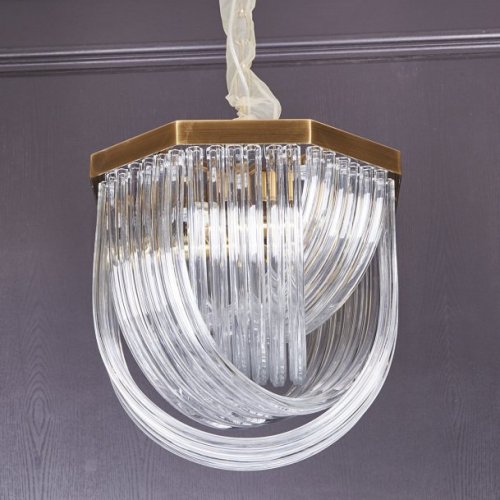 Подвесная люстра Murano Glass A001-400 L4 brass/clear Подвесная люстра Murano Glass A001-400 L4 brass/clear