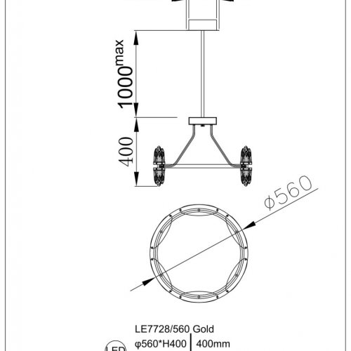 Подвесная люстра Lara LE7728/560 Gold