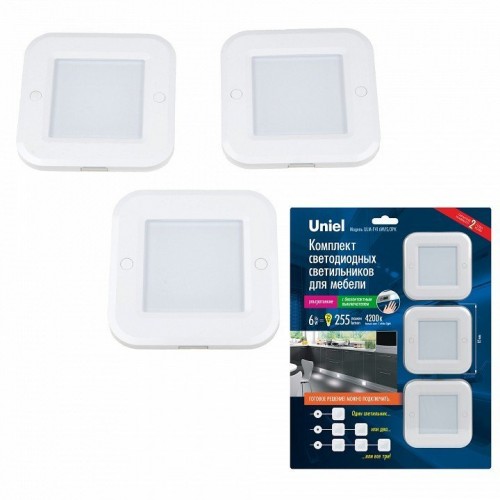 Мебельный светодиодный светильник (UL-00002888) Uniel ULM-F41-6W/4200K/DIM Sensor IP20 White Мебельный светодиодный светильник (UL-00002888) Uniel ULM-F41-6W/4200K/DIM Sensor IP20 White