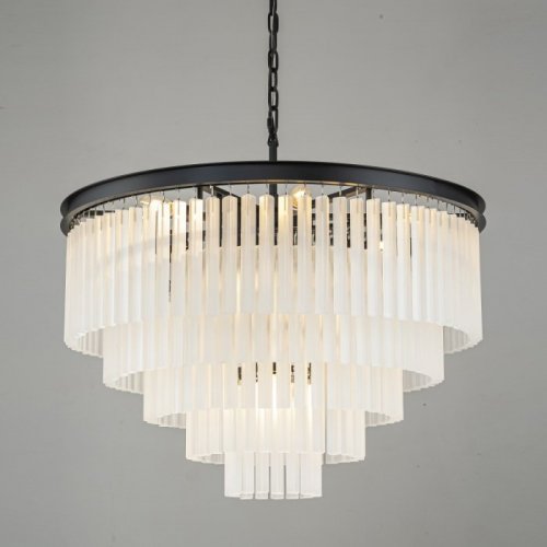 Подвесная люстра 1920s Odeon KR0387P-10A black/frost Подвесная люстра 1920s Odeon KR0387P-10A black/frost