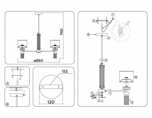 Подвесная люстра Ambrella Light High Light Classic LH71303