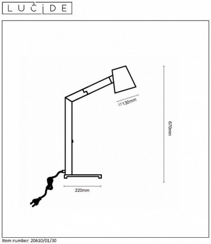 Настольная лампа Lucide Mizuko 20610/01/30 Настольная лампа Lucide Mizuko 20610/01/30