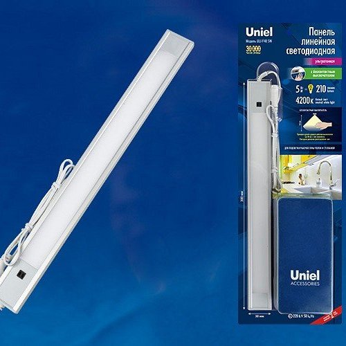 Мебельный светодиодный светильник (UL-00002881) Uniel ULI-F40-5W/4200K Sensor IP20 Silver