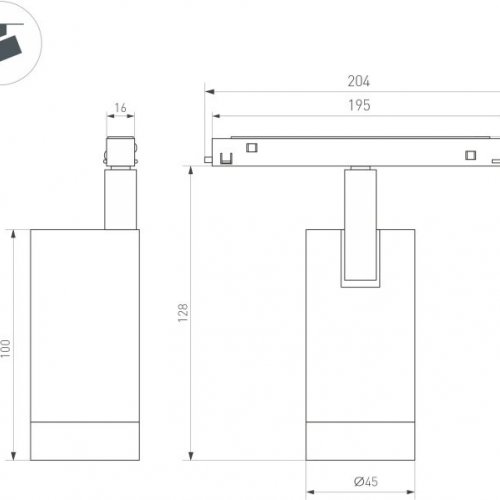 Трековый светильник Arlight MAG-ORIENT 042259 Трековый светильник Arlight MAG-ORIENT 042259