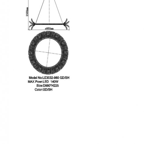 Подвесная люстра Jardin LE3032/980 GD/SH