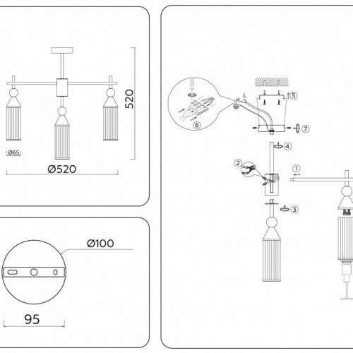 Подвесная люстра Ambrella light High Light LH55256