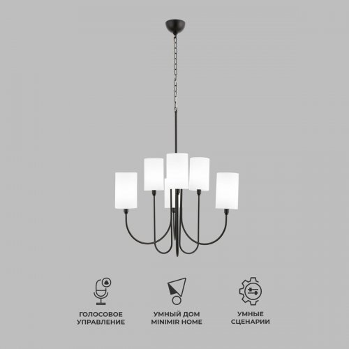 Подвесная люстра Eurosvet Abbey 60164/6 черный Smart Подвесная люстра Eurosvet Abbey 60164/6 черный Smart