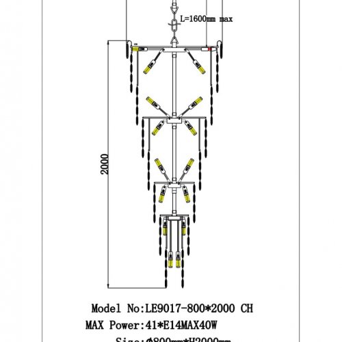 Подвесная люстра Catherine LE9017/2000 CH