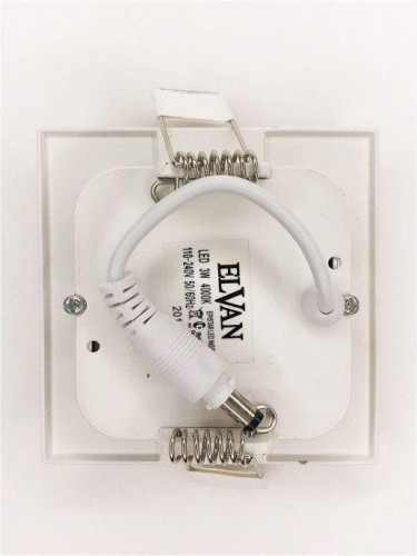 Встраиваемый светодиодный светильник Elvan VLS-102SQ-3W-WH-Wh