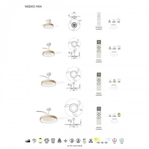 Люстра-вентилятор Mantra NISEKO FAN XS 9090 Люстра-вентилятор Mantra NISEKO FAN XS 9090