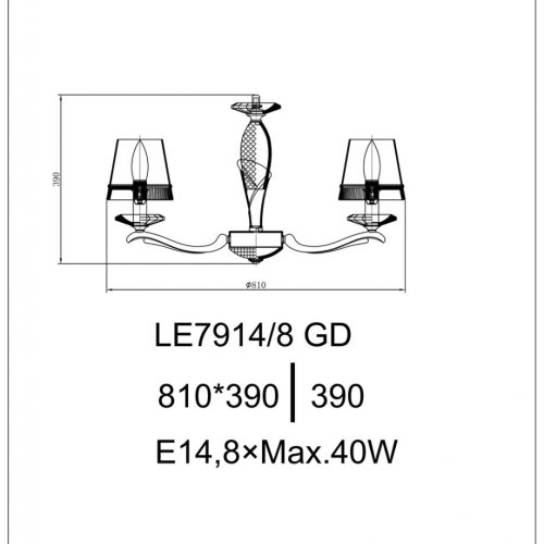 Подвесная люстра Ester LE7914/8 GD