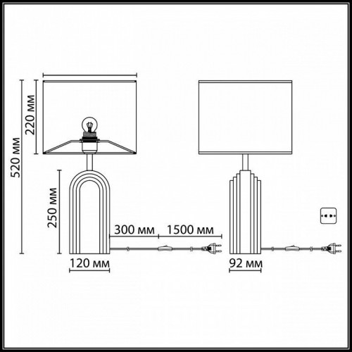 Интерьерная настольная лампа Odeon Light Ondulato 7172/1T Интерьерная настольная лампа Odeon Light Ondulato 7172/1T