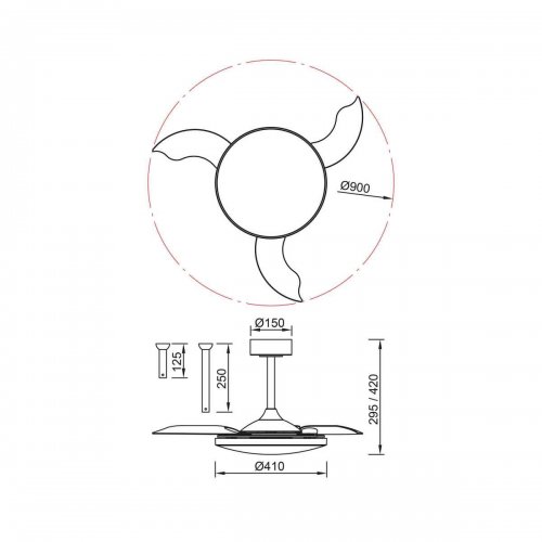 Люстра-вентилятор Mantra SLIM FAN mini 9008