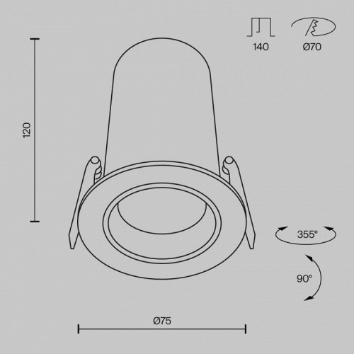 Точечный светильник Maytoni Focus Led DL125-L12-4K-B