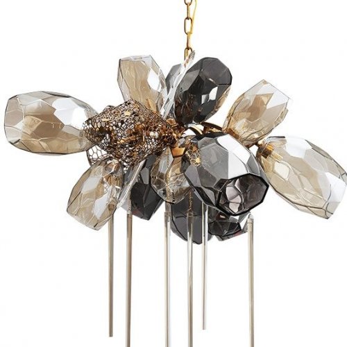 Подвесная люстра DeLight Collection Britannica 8898P/AL gold/smoky