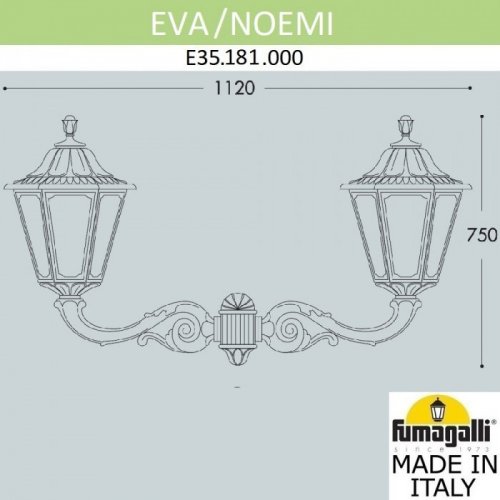 Настенный фонарь уличный Fumagalli Noemi E35.181.000.AXH27