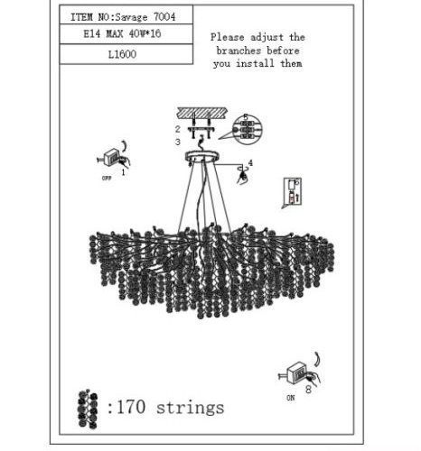 Подвесная люстра iLamp Savage 7004-L1600 GD