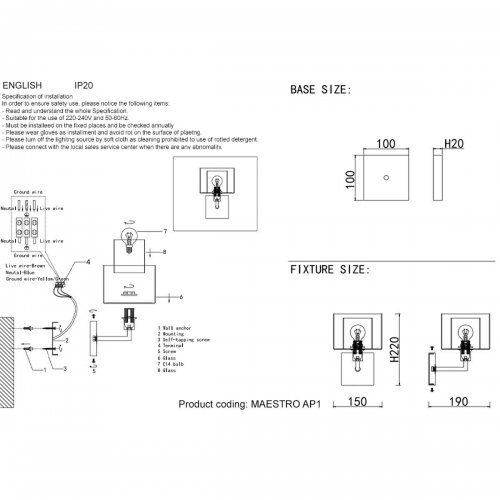 Бра Crystal Lux Maestro AP1 Gold Бра Crystal Lux Maestro AP1 Gold