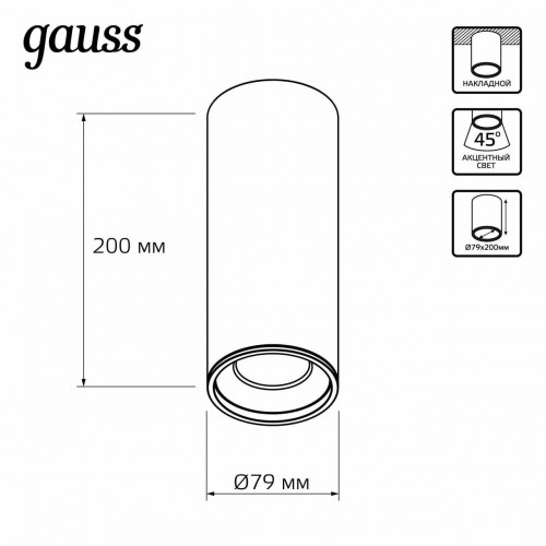 Потолочный светодиодный светильник Gauss HD029 Потолочный светодиодный светильник Gauss HD029