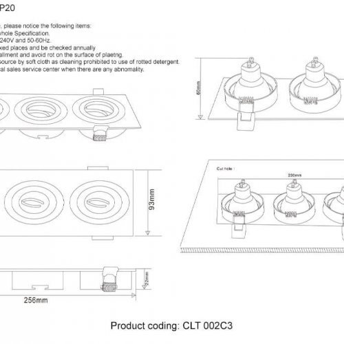 Встраиваемый светильник Crystal Lux CLT 002C3 WH