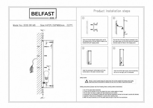 Настенный светильник Belfast Ravenhill 3230 BR MB
