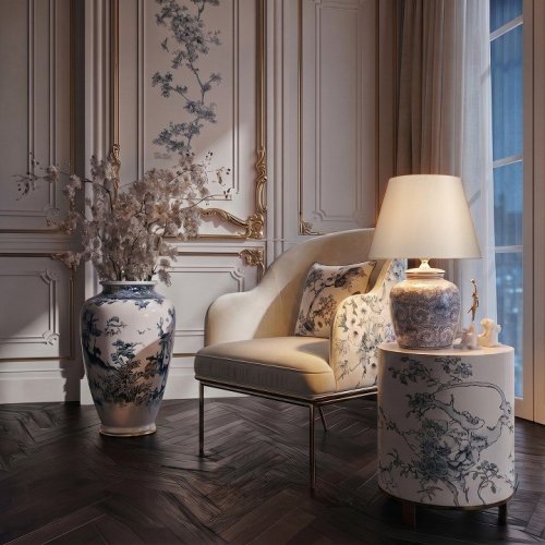 Интерьерная настольная лампа Orchid 10491T Blue