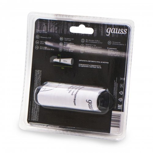 Налобный светодиодный фонарь Gauss аккумуляторный 77х50 200 лм GF409 Налобный светодиодный фонарь Gauss аккумуляторный 77х50 200 лм GF409