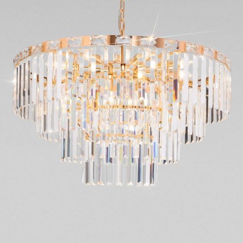 Подвесная люстра Eurosvet Elegante 10130/10 золото/прозрачный хрусталь Strotskis Подвесная люстра Eurosvet Elegante 10130/10 золото/прозрачный хрусталь Strotskis