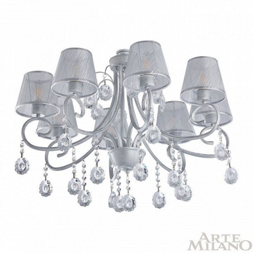Потолочная люстра Arte Milano Amalfi-7146 337146/8 WT+SL Потолочная люстра Arte Milano Amalfi-7146 337146/8 WT+SL
