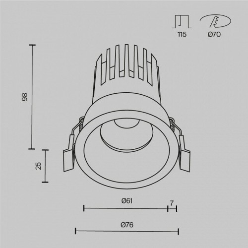 Точечный светильник Maytoni Dip DL117-15W-3K-W