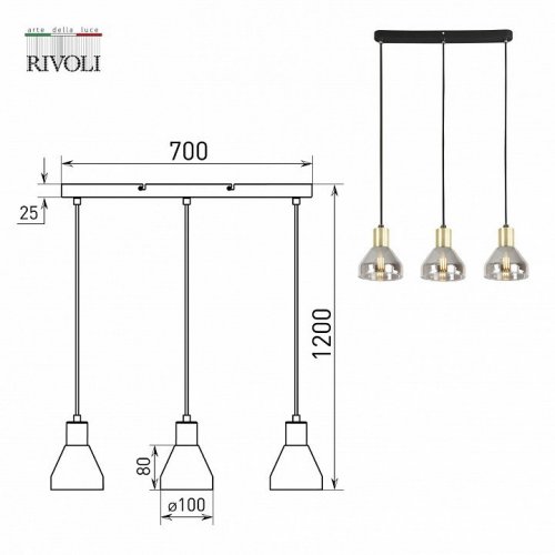 Подвесной светильник Rivoli Kassandra 3118-303