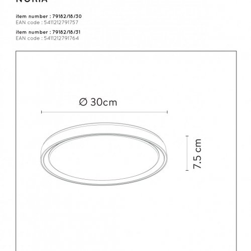 Потолочный светодиодный светильник Lucide Nuria 79182/18/31