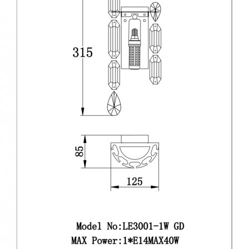 Бра Elien LE3001/1W GD