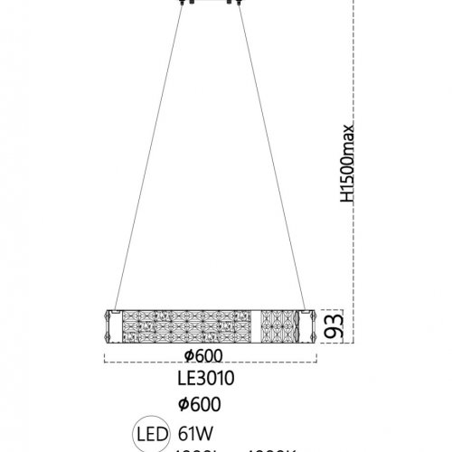 Подвесная люстра Celine LE3010/600 GD