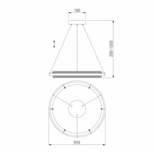 Подвесная люстра Eurosvet Imperio 90241/1 черный/ золото Smart