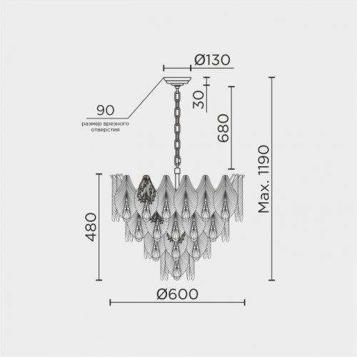 Подвесная люстра  ML.6228.600 GD