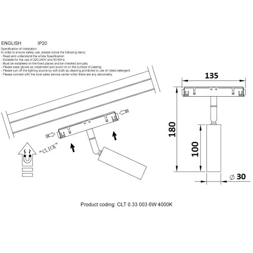 Трековый светодиодный светильник Crystal Lux CLT 0.33 003 6W BL 4000K Трековый светодиодный светильник Crystal Lux CLT 0.33 003 6W BL 4000K