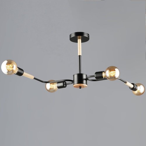 Люстра Reluce 10070-0.3-04 BK+WOOD