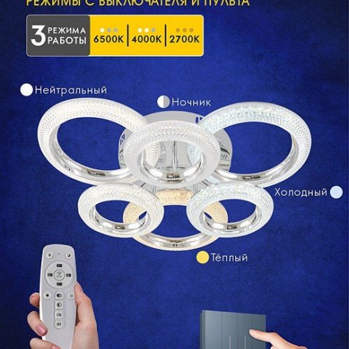 Потолочная люстра AM-Group SATURN SATURN SP6 CR