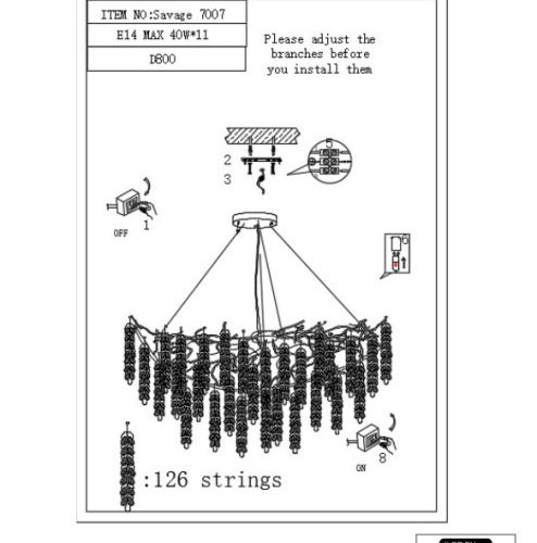 Подвесная люстра iLamp Savage 7007-D800 GD