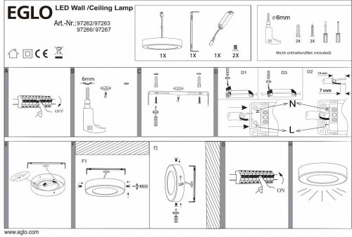 Потолочный светодиодный светильник Eglo Fueva 1 97266
