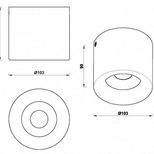 Точечный светильник iLedex Metrica 113-12W-D100-4000K-24DG-BK