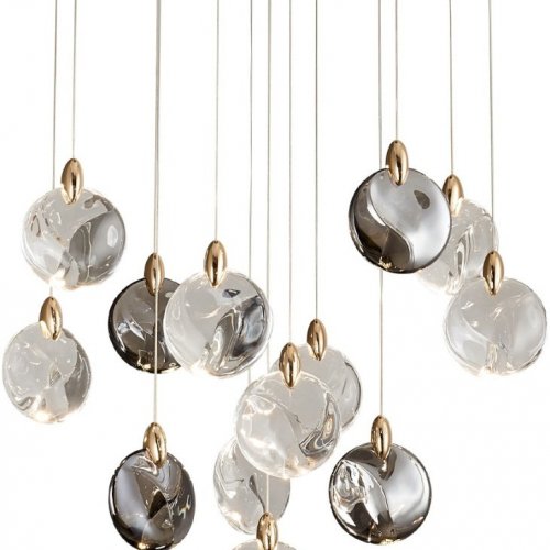 Подвесной светильник OD2440 OD2440-13 gold/clear+amber+grey Подвесной светильник OD2440 OD2440-13 gold/clear+amber+grey